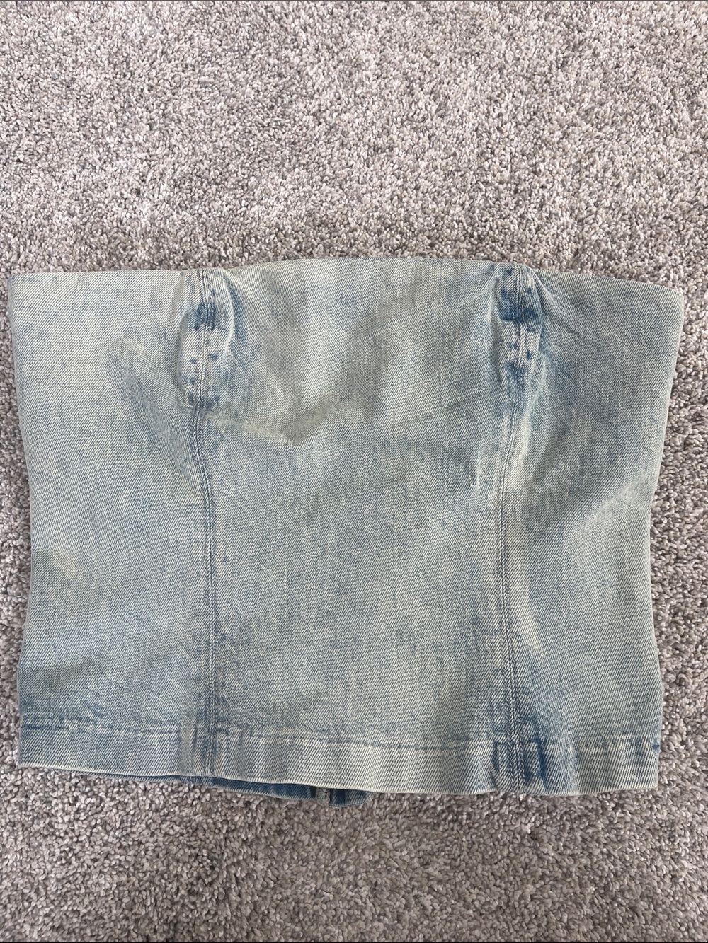 Reformation Colleena strapless denim top Sahara